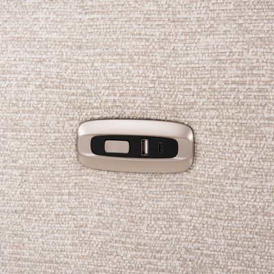 LEFT CORNER 5-SEAT SOFA WITH RECLINE LUNARIS HM3316.02L ECRU FABRIC 307x267x94H