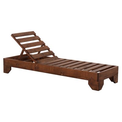 SUNBED HEAVY-DUTY NIKI HM6682 PINE WOOD IMPREGNATED IN WALNUT 65.5x201x27Hcm.