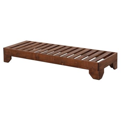 SUNBED HEAVY-DUTY NIKI HM6682 PINE WOOD IMPREGNATED IN WALNUT 65.5x201x27Hcm.