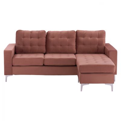 REVERSIBLE CORNER SOFA SANTINO HM3152.12 IN DUSTY PINK 190x75-128x82Υcm.