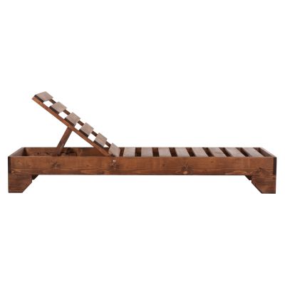SUNBED HEAVY-DUTY NIKI HM6682 PINE WOOD IMPREGNATED IN WALNUT 65.5x201x27Hcm.