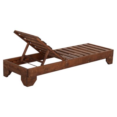 SUNBED HEAVY-DUTY NIKI HM6682 PINE WOOD IMPREGNATED IN WALNUT 65.5x201x27Hcm.