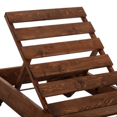 SUNBED HEAVY-DUTY NIKI HM6682 PINE WOOD IMPREGNATED IN WALNUT 65.5x201x27Hcm.