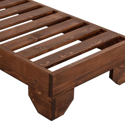 SUNBED HEAVY-DUTY NIKI HM6682 PINE WOOD IMPREGNATED IN WALNUT 65.5x201x27Hcm.