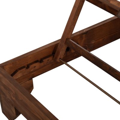 SUNBED HEAVY-DUTY NIKI HM6682 PINE WOOD IMPREGNATED IN WALNUT 65.5x201x27Hcm.