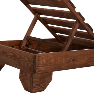 SUNBED HEAVY-DUTY NIKI HM6682 PINE WOOD IMPREGNATED IN WALNUT 65.5x201x27Hcm.