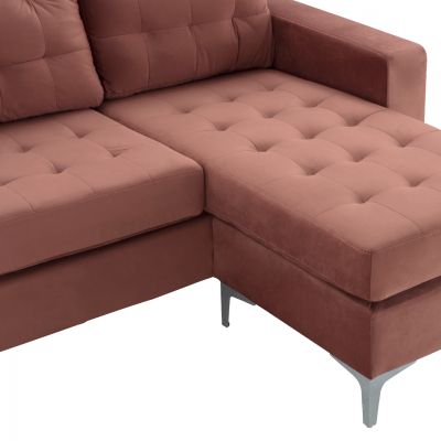 REVERSIBLE CORNER SOFA SANTINO HM3152.12 IN DUSTY PINK 190x75-128x82Υcm.