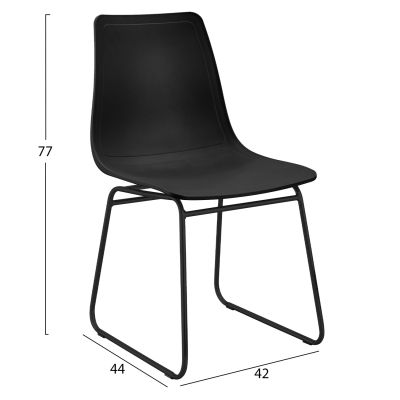 DINING CHAIR HYGGE HM18484.02 POLYPROPYLENE & METAL IN BLACK 42x44x77Hcm.