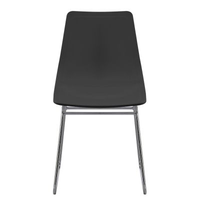 CHAIR HYGGE HM18485.02 POLYPROPYLENE IN BLACK--METAL CHROMED LEGS 42x44x77Hcm.