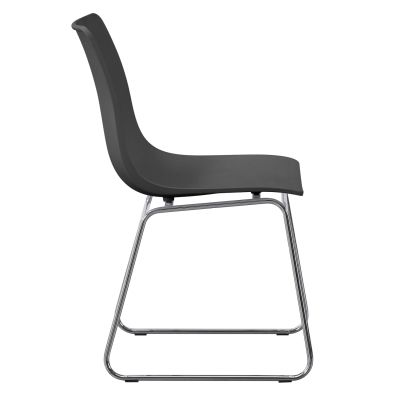 CHAIR HYGGE HM18485.02 POLYPROPYLENE IN BLACK--METAL CHROMED LEGS 42x44x77Hcm.