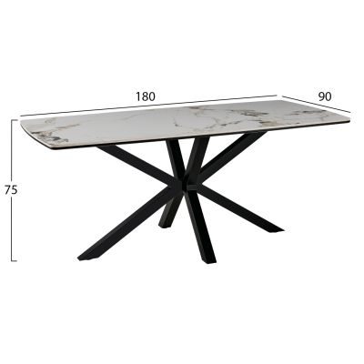 DINING TABLE ERAGON HM18458.02 "PATEK PHILIPPE" SINTERED STONE TOP 180x90x75Hcm.