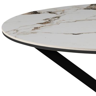 DINING TABLE ROUND ERAGON HM18460.02 SINTERED STONE TOP IN "PATEK PHILIPPE" COLOR Φ120x75Hcm