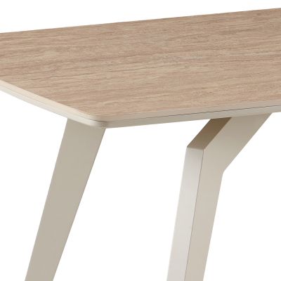 DINING TABLE MOFF HM18466.04 SINTERED STONE TOP IN TRAVERTINE STONE COLOR 180x90x75Hcm