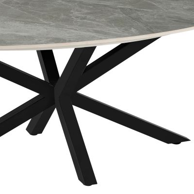 COFFEE TABLE OVAL ERAGON HM18463.03 SINTERED STONE TOP IN GREY MARBLE COLOR 120x60x45Hcm