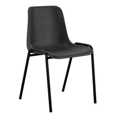 CHAIR LANGET HM18481.02 POLYPROPYLENE IN BLACK--METAL LEGS IN BLACK 45x47.5x79.5Hcm
