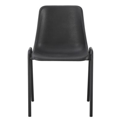 CHAIR LANGET HM18481.02 POLYPROPYLENE IN BLACK--METAL LEGS IN BLACK 45x47.5x79.5Hcm