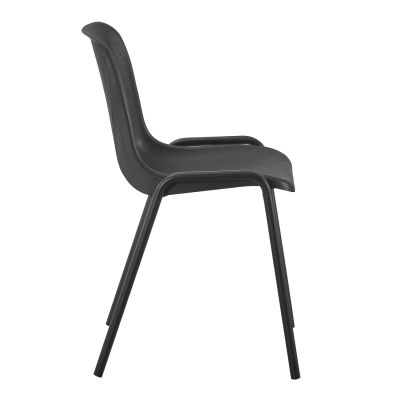 CHAIR LANGET HM18481.02 POLYPROPYLENE IN BLACK--METAL LEGS IN BLACK 45x47.5x79.5Hcm