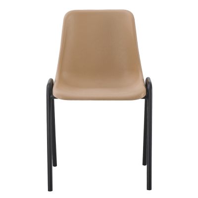 CHAIR LANGET HM18481.04 POLYPROPYLENE IN CAPPUCCINO--METAL LEGS IN BLACK 45x47.5x79.5Hcm