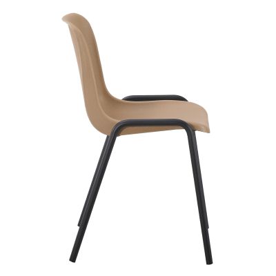 CHAIR LANGET HM18481.04 POLYPROPYLENE IN CAPPUCCINO--METAL LEGS IN BLACK 45x47.5x79.5Hcm