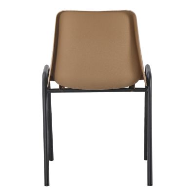 CHAIR LANGET HM18481.04 POLYPROPYLENE IN CAPPUCCINO--METAL LEGS IN BLACK 45x47.5x79.5Hcm