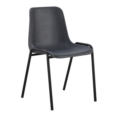 CHAIR LANGET HM18481.03 POLYPROPYLENE IN GREY--METAL LEGS IN BLACK 45x47.5x79.5Hcm