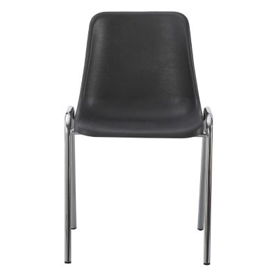 CHAIR LANGET HM18482.02 POLYPROPYLENE IN BLACK--METAL CHROMED LEGS 45x47.5x79.5Hcm