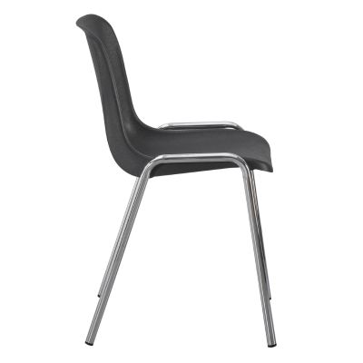 CHAIR LANGET HM18482.02 POLYPROPYLENE IN BLACK--METAL CHROMED LEGS 45x47.5x79.5Hcm
