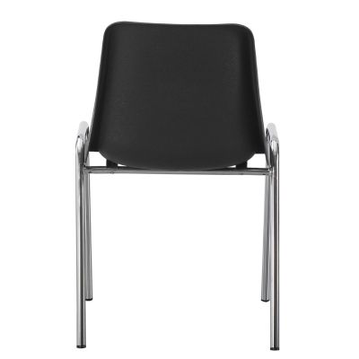 CHAIR LANGET HM18482.02 POLYPROPYLENE IN BLACK--METAL CHROMED LEGS 45x47.5x79.5Hcm