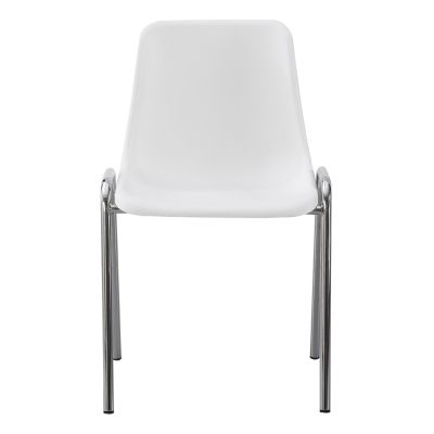 CHAIR LANGET HM18482.01 POLYPROPYLENE IN WHITE--METAL CHROMED LEGS 45x47.5x79.5Hcm