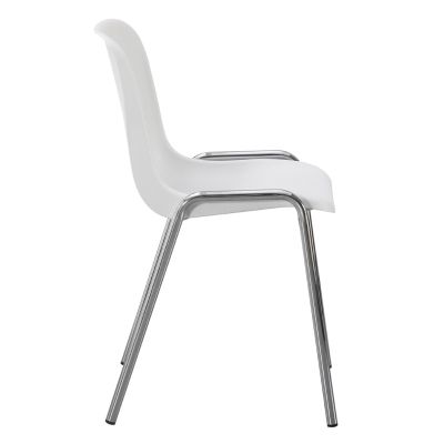 CHAIR LANGET HM18482.01 POLYPROPYLENE IN WHITE--METAL CHROMED LEGS 45x47.5x79.5Hcm
