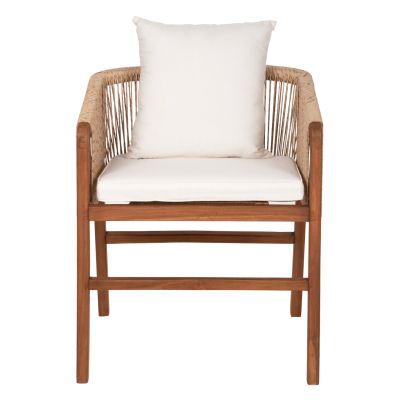 ARMCHAIR TEAK WOOD ROPE CUSHIONS HM9455.01 60x62x74-88 cm.