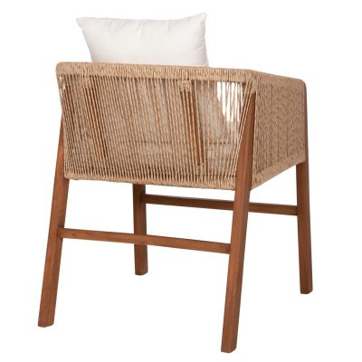 ARMCHAIR TEAK WOOD ROPE CUSHIONS HM9455.01 60x62x74-88 cm.