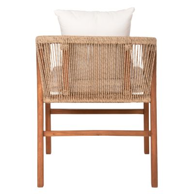 ARMCHAIR TEAK WOOD ROPE CUSHIONS HM9455.01 60x62x74-88 cm.