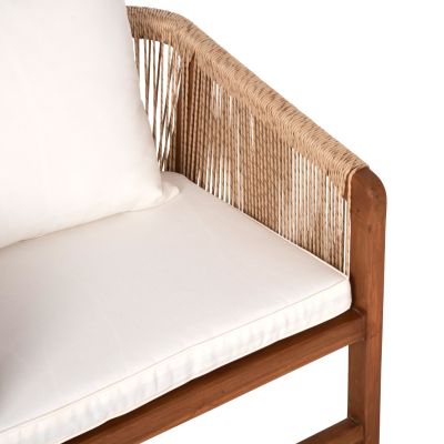 ARMCHAIR TEAK WOOD ROPE CUSHIONS HM9455.01 60x62x74-88 cm.