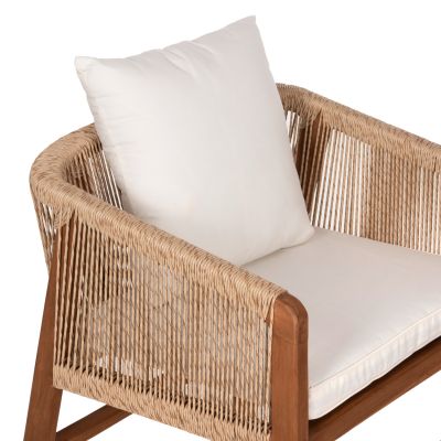 ARMCHAIR TEAK WOOD ROPE CUSHIONS HM9455.01 60x62x74-88 cm.