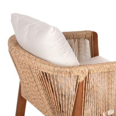 ARMCHAIR TEAK WOOD ROPE CUSHIONS HM9455.01 60x62x74-88 cm.