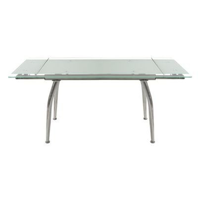 Dining Table Loca opening 120(25+25)Χ80Χ75cm HM0085.01 Glass white