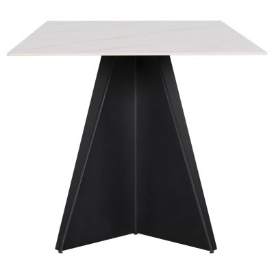 DINING TABLE POSE HM9851.01 BLACK METAL LEGS-WHITE CERAMIC TOP 160x90x76Hcm.