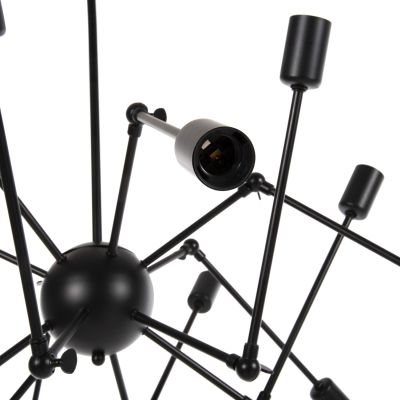 CEILING PENDANT 12-LIGHT HM4167 BLACK METAL ARTICULATED ARMS Φ92x120Hcm.