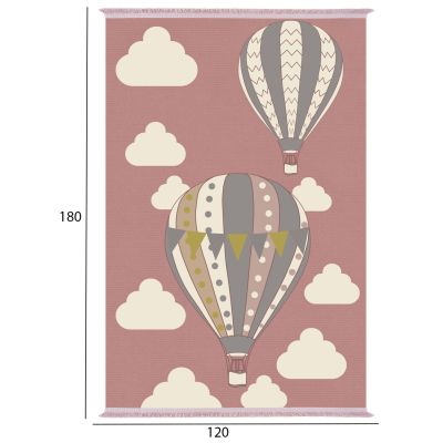 KIDS' CARPET WITH FRINGES HM7679.22 BALLOONS PINK 120Χ180