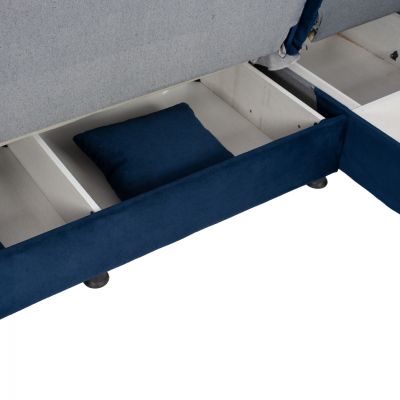 REVERSIBLE CORΝER SOFA BED DIMOS WITH 2 STORAGE SPACES HM3135.08 BLUE 246X153X80Ηcm.