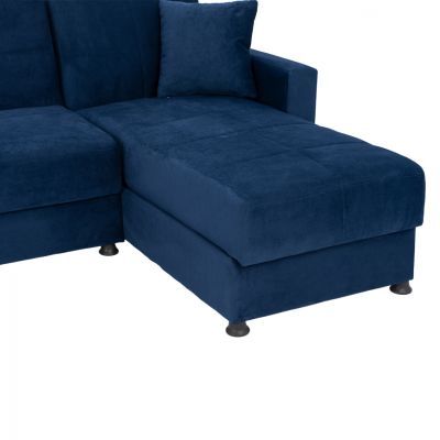 REVERSIBLE CORΝER SOFA BED DIMOS WITH 2 STORAGE SPACES HM3135.08 BLUE 246X153X80Ηcm.