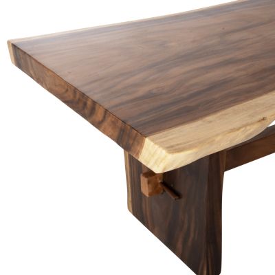 DINING TABLE ULYSES HM9898 SOLID SUAR WOOD IN NATURAL COLORING-9cm THICK TOP 250x90x78Hcm.