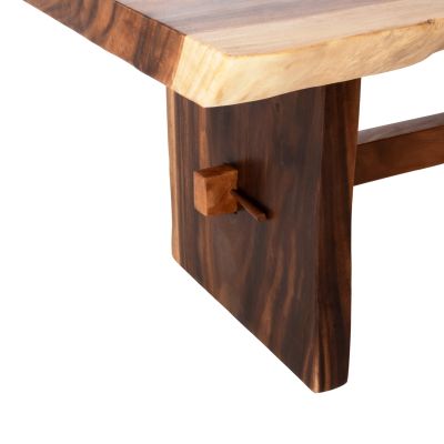 DINING TABLE ULYSES HM9898 SOLID SUAR WOOD IN NATURAL COLORING-9cm THICK TOP 250x90x78Hcm.