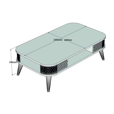 COFFEE TABLE MELAMINE HM9501.02 IN WALNUT COLOR 105x60x34.6Hcm.