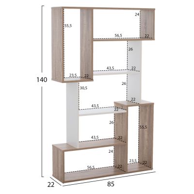 Етажерка SHAY HM8768.01 85X22X140 БЯЛА