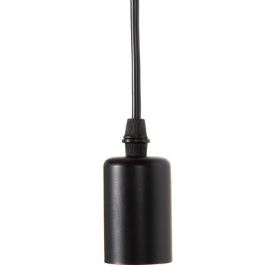 CEILING PENDANT 8-LIGHT HM4176 BLACK METAL-BLACK CABLES Φ100x180Hcm.