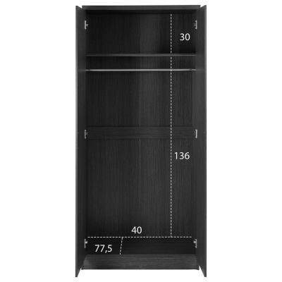 Wardrobe 2 Door Zebrano HM368.01 80x43x181