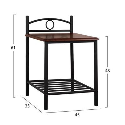 Нощно шкафче Suzie HM387 от метал и дърво 45x35x48-61 см