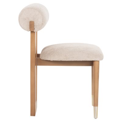 DINING CHAIR TONDELLA HM18148.16 BEECH WOOD IN NATURAL-BOUCLE FABRIC IN BEIGE 47x58x81Hcm.